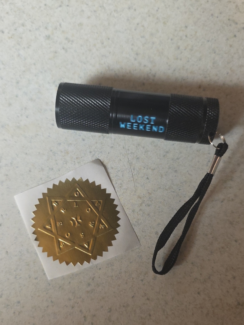Phoebe Bridgers Lost Weekend Listening Party Blacklight Flashlight+ Gold Sticker